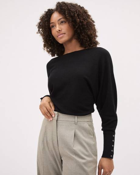 Pull en Jersey L&eacute;ger &agrave; Manches Longues et Col Bateau