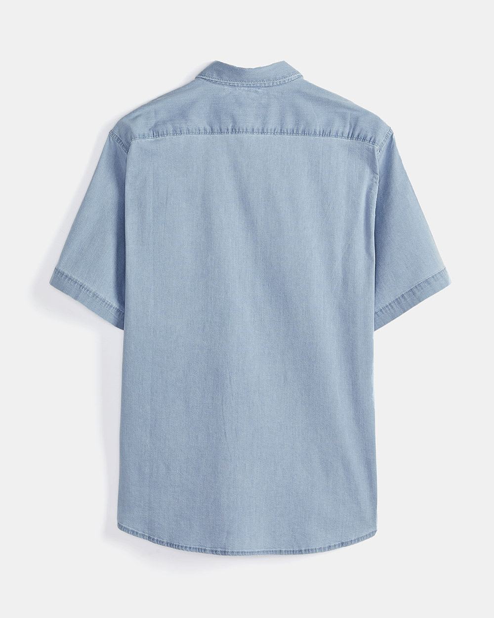 Relaxed Short-Sleeve Denim Shirt