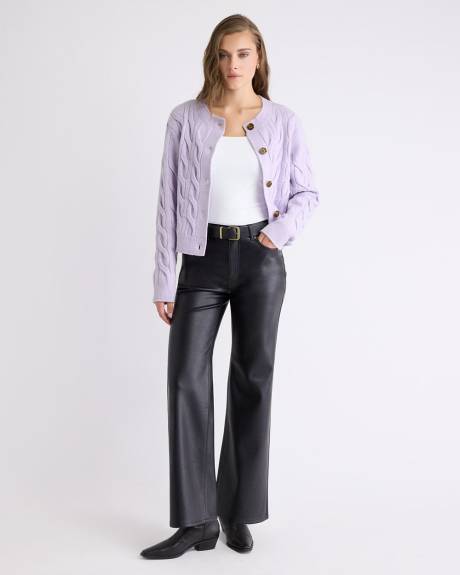 High-Rise Wide-Leg Faux-Leather Pant