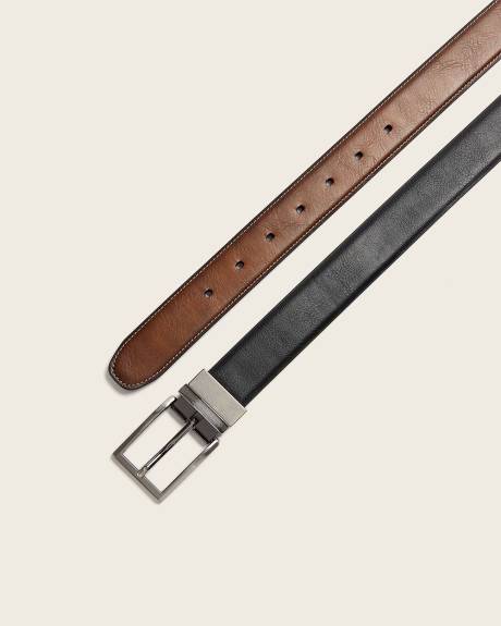 Ceinture R&eacute;versible en Cuir V&eacute;g&eacute;talien Extensible