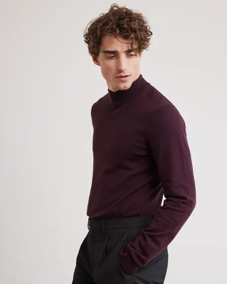 Solid Long-Sleeve Mock-Neck Sweater