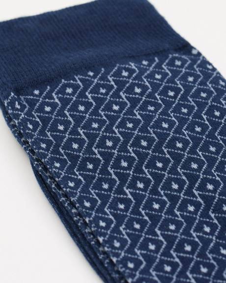 Blue Dress Socks with Argyle Pattern