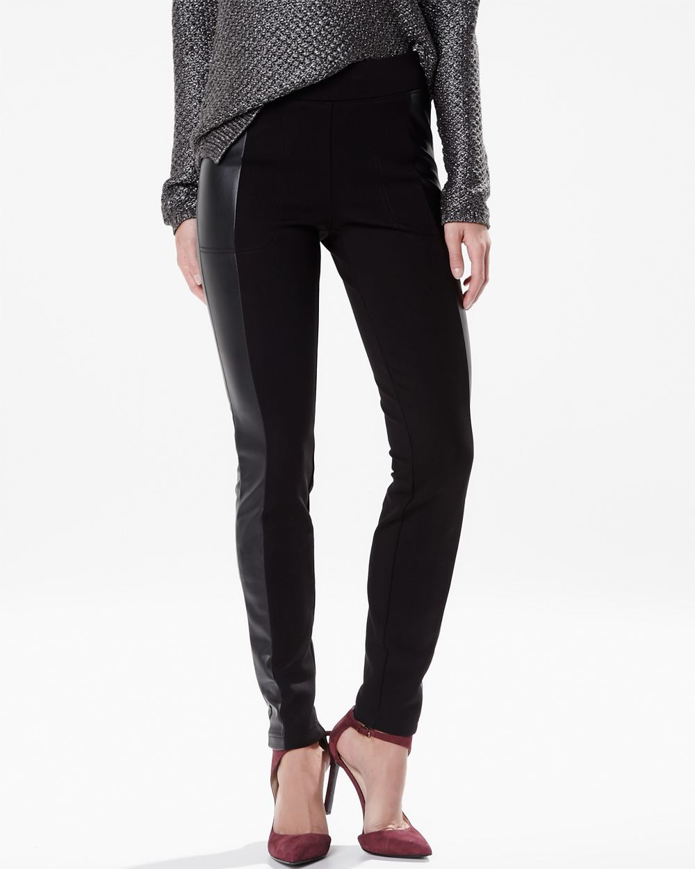 Premium legging with vegan leather inserts | RW&CO.