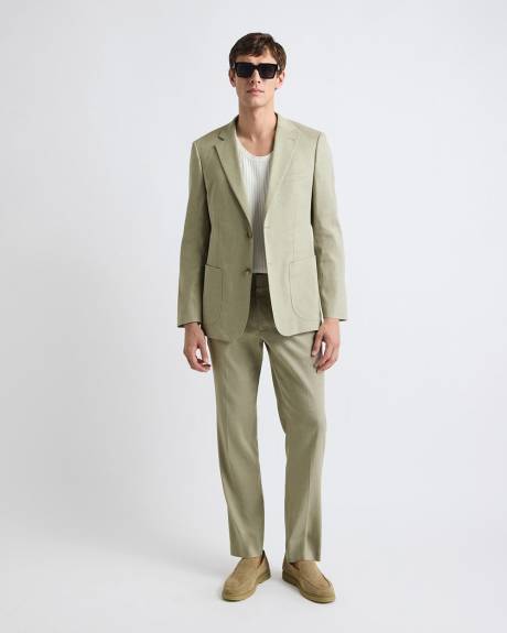 Tailored-Fit Sage Linen-Blend Suit Pant