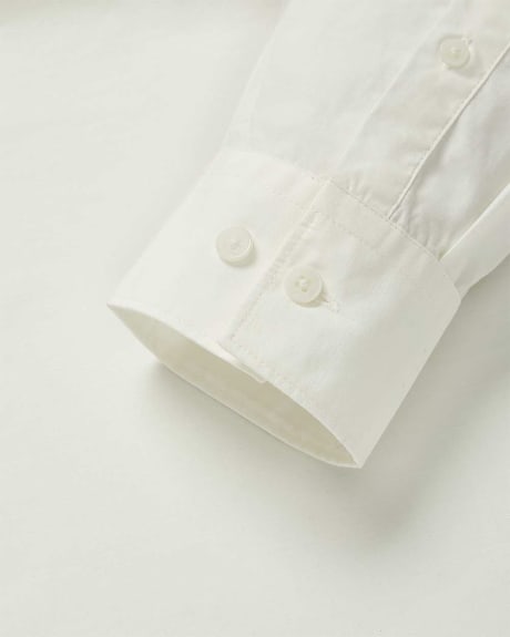 Tailored Fit White Band Collar Shirt