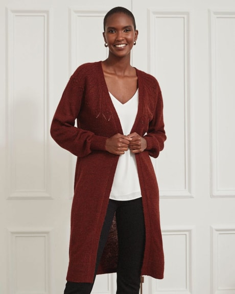 Open Cardigan with Fancy Pointelle Stitch