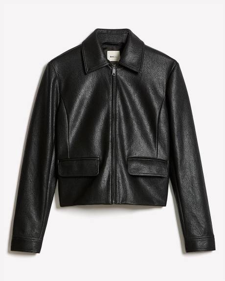 Short Faux Leather Jacket