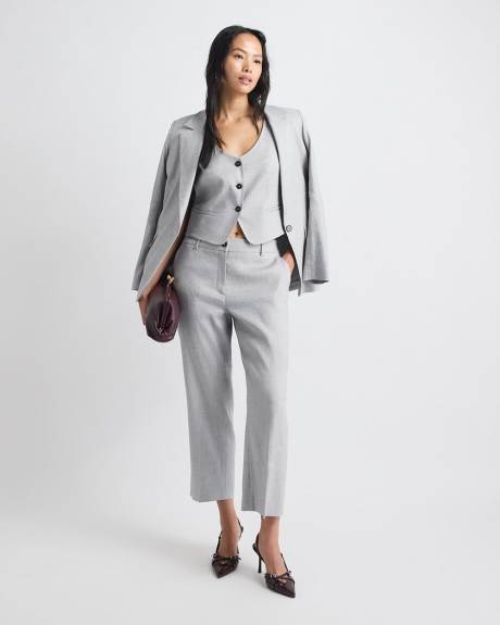 Short Grey-Linen Vest