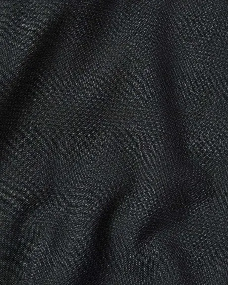 Pantalon de Complet à Carreaux Ton sur Ton Gris-Noir à Coupe Étroite