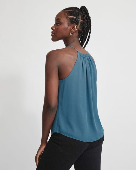 Crepe Halter Cami with Shirring