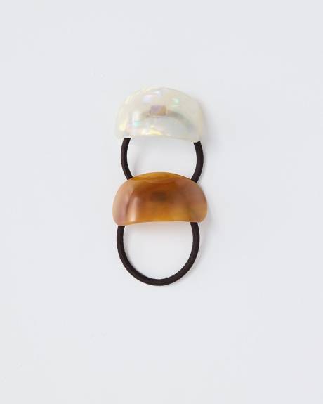 Hair Elastics with Acrylic Plate - Set of 2