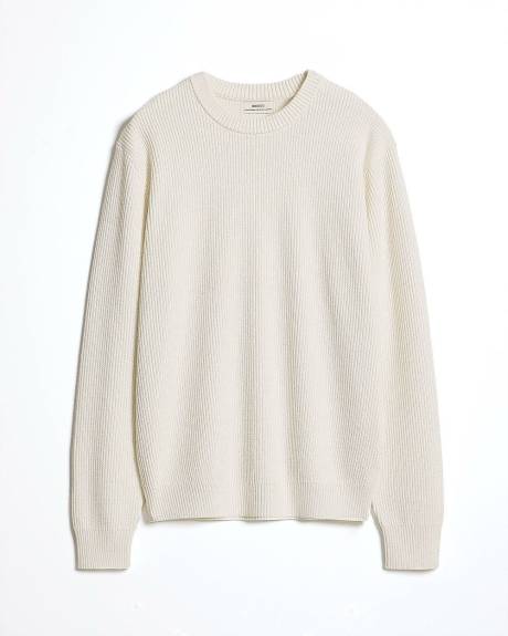 Pull à Manches Longues et Col Rond avec Cachemire