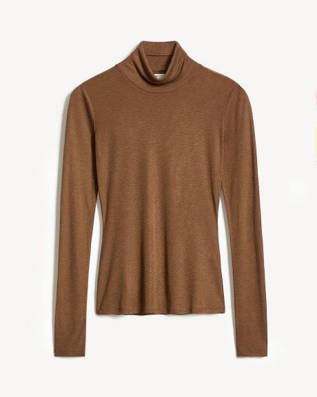 Wool-Blend High-Neck Long-Sleeve Top