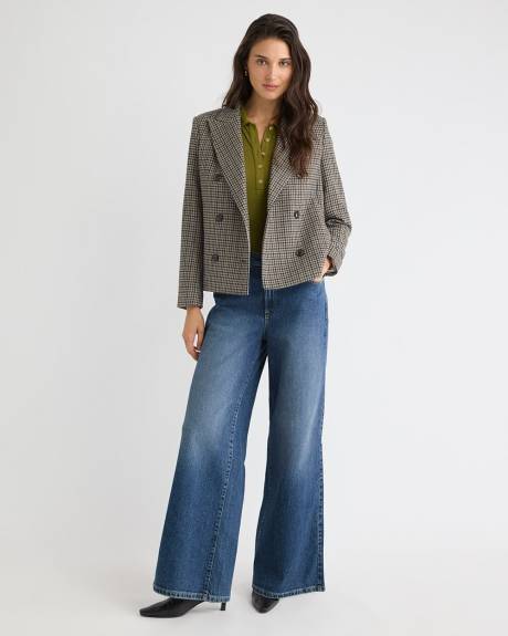 Veston Pied-de-Poule à Boutonnage Double