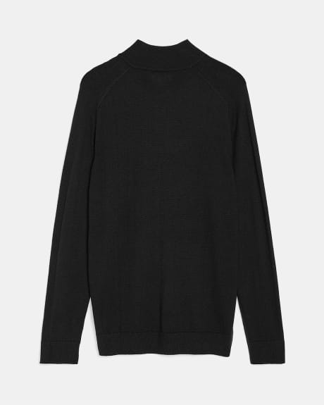 Essential Mock-Neck Half-Zip Sweater