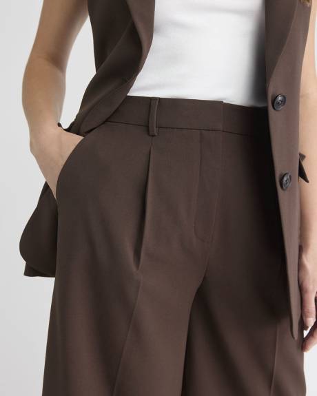 Bermuda Long &agrave; Taille Haute et Jambe Large