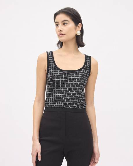 Camisole Carreaut&eacute;e &agrave; Encolure Carr&eacute;e