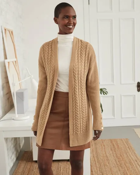 Cable Stitch Open Cardigan