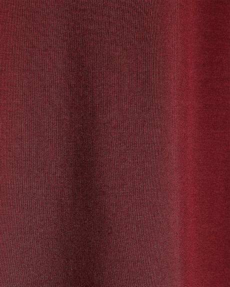 T-Shirt Ajusté à Manches Longues et Col Montant