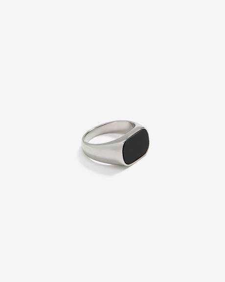 Signet Ring with Black Stone