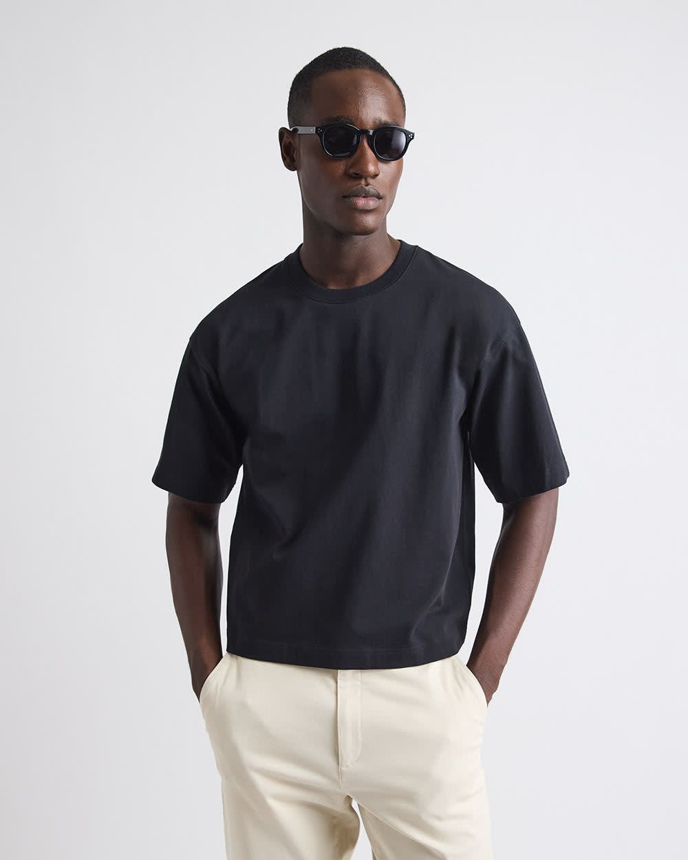 Heavy Oversized Crew-Neck Cropped Tee