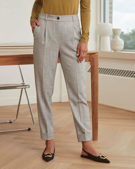 Grey High-Waist Tapered Ankle Pant - 27"