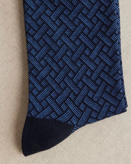 Dress Socks with Geometric Pattern