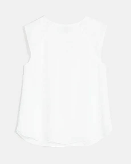 Crepe Cami with Pleated Neckline