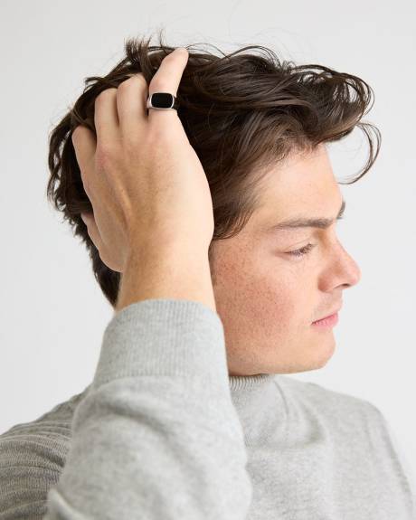 Signet Ring with Black Stone