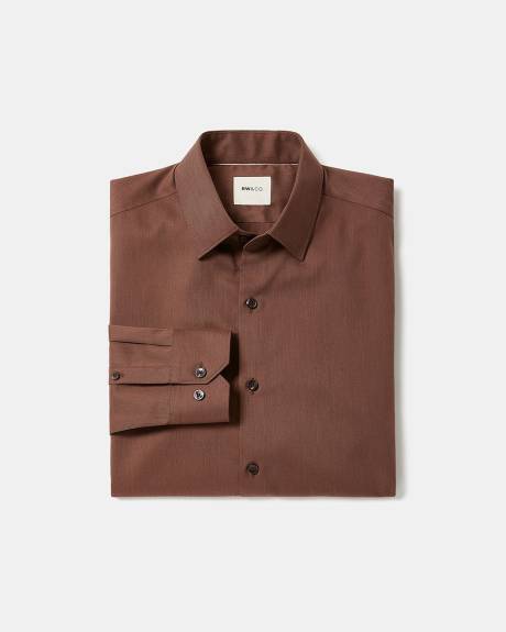 Slim-Fit Solid Cotton Modal Dress Shirt