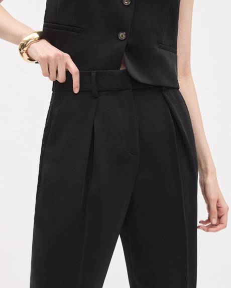 Barrel-Leg High-Rise Satin Pant