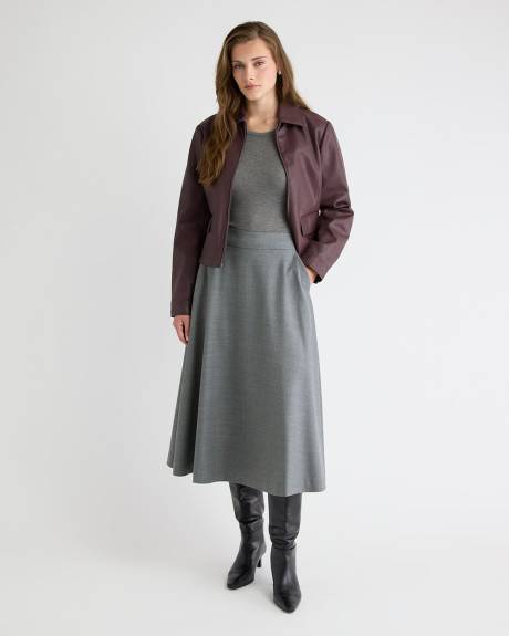 Wool-Blend Scoop-Neck Long-Sleeve Top