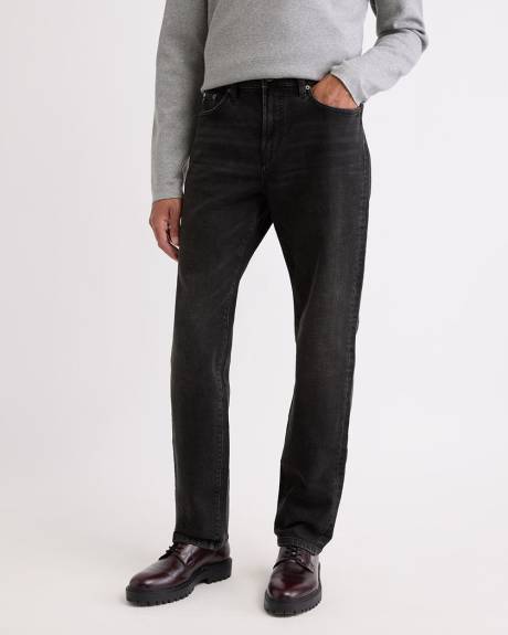 Dark Grey Straight-Leg Jeans