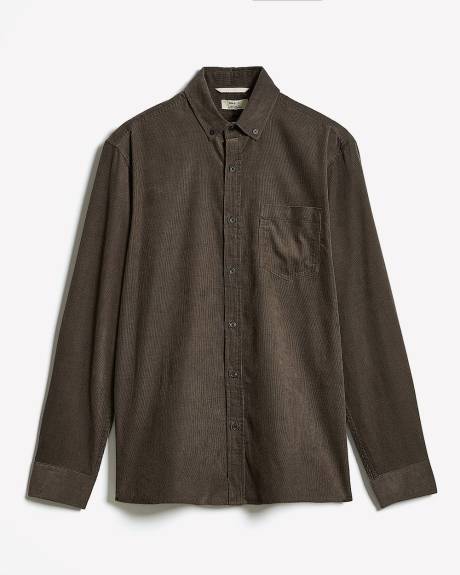 Chemise à Coupe Régulière en Velours Côtelé