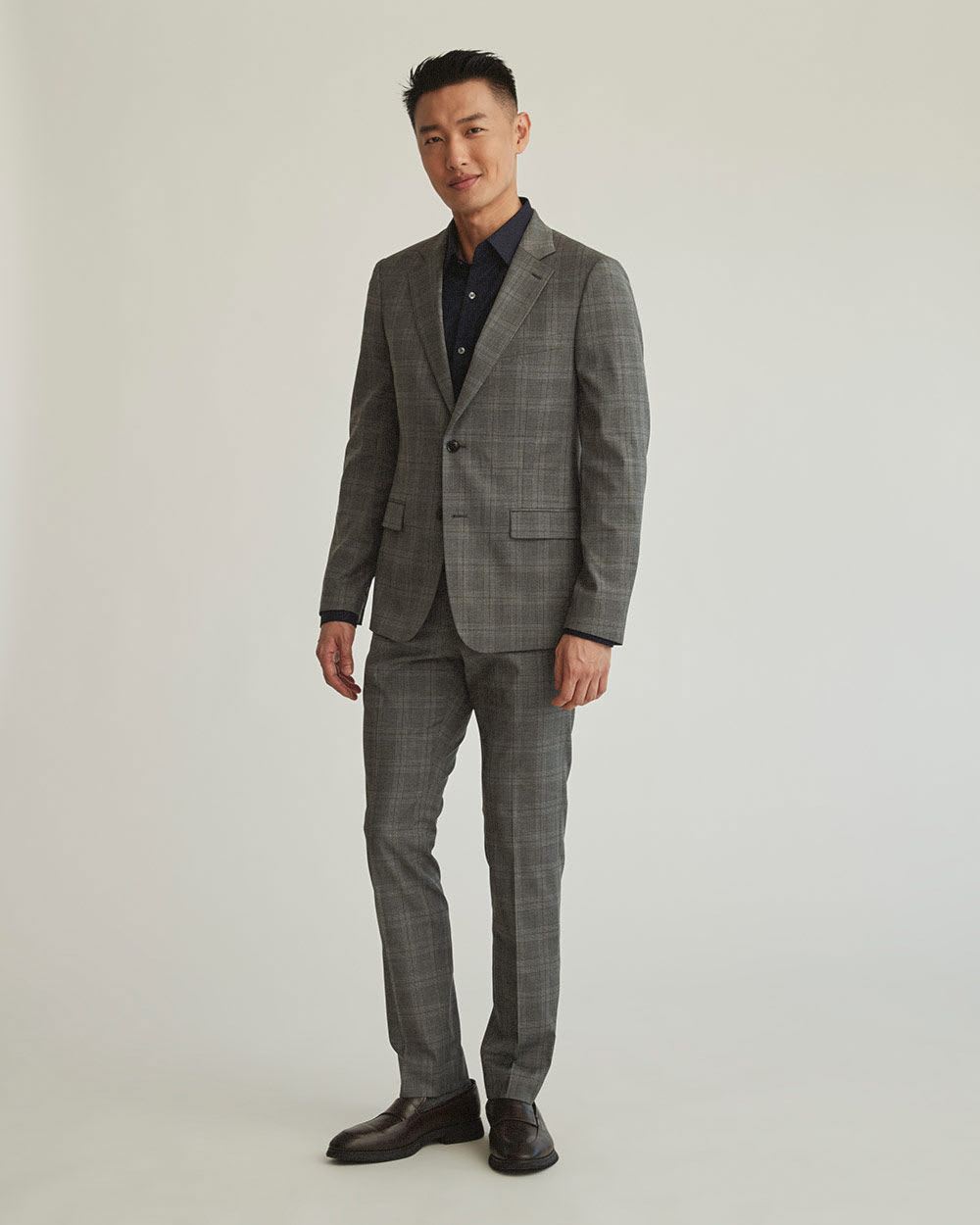 Subtle Grey Check Suit Blazer