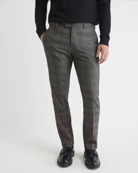 Slim-Fit Charcoal Checkered Suit Pant