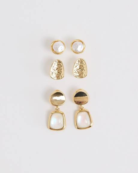 Boucles d'Oreilles Tendances - 3 Paires