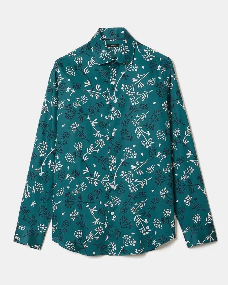 Tailored Fit Bold Foliage Print Dress Shirt