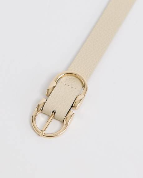Leather Belt with Double Horseshoe Buckle