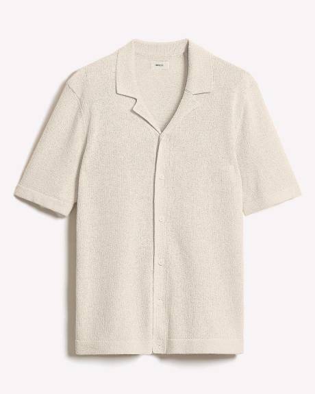 Pull à Boutonner à Manches Courtes et Col Camp