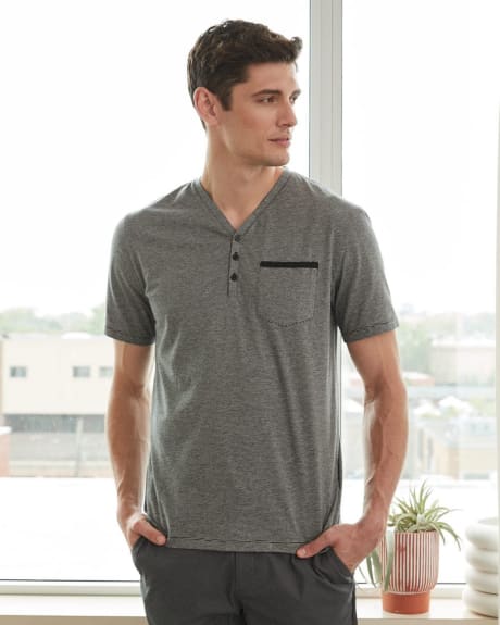 Henley T-Shirt with Chest Pocket