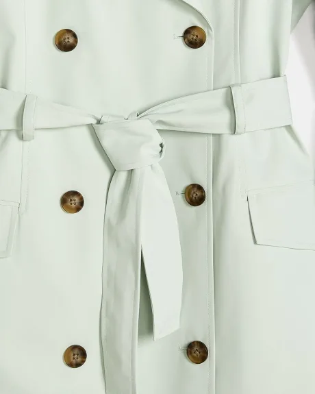 Water-Repellant Double-Breasted Trench Coat