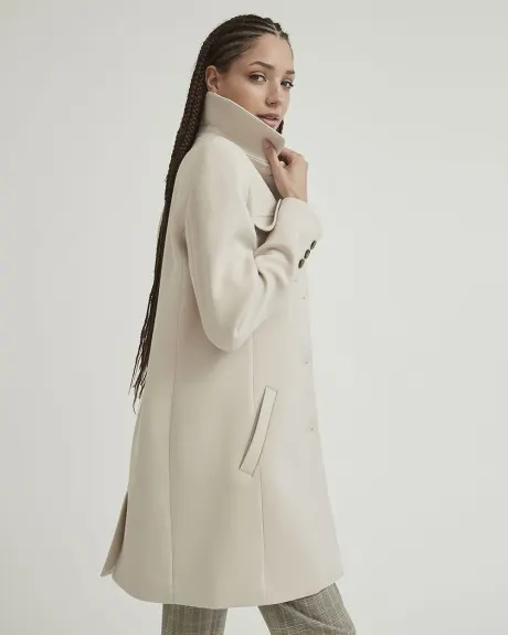 Twill Buttoned Coat with Chest Pockets