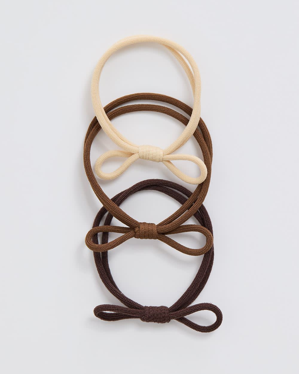 Hair Elastics with Bow - Set of 3