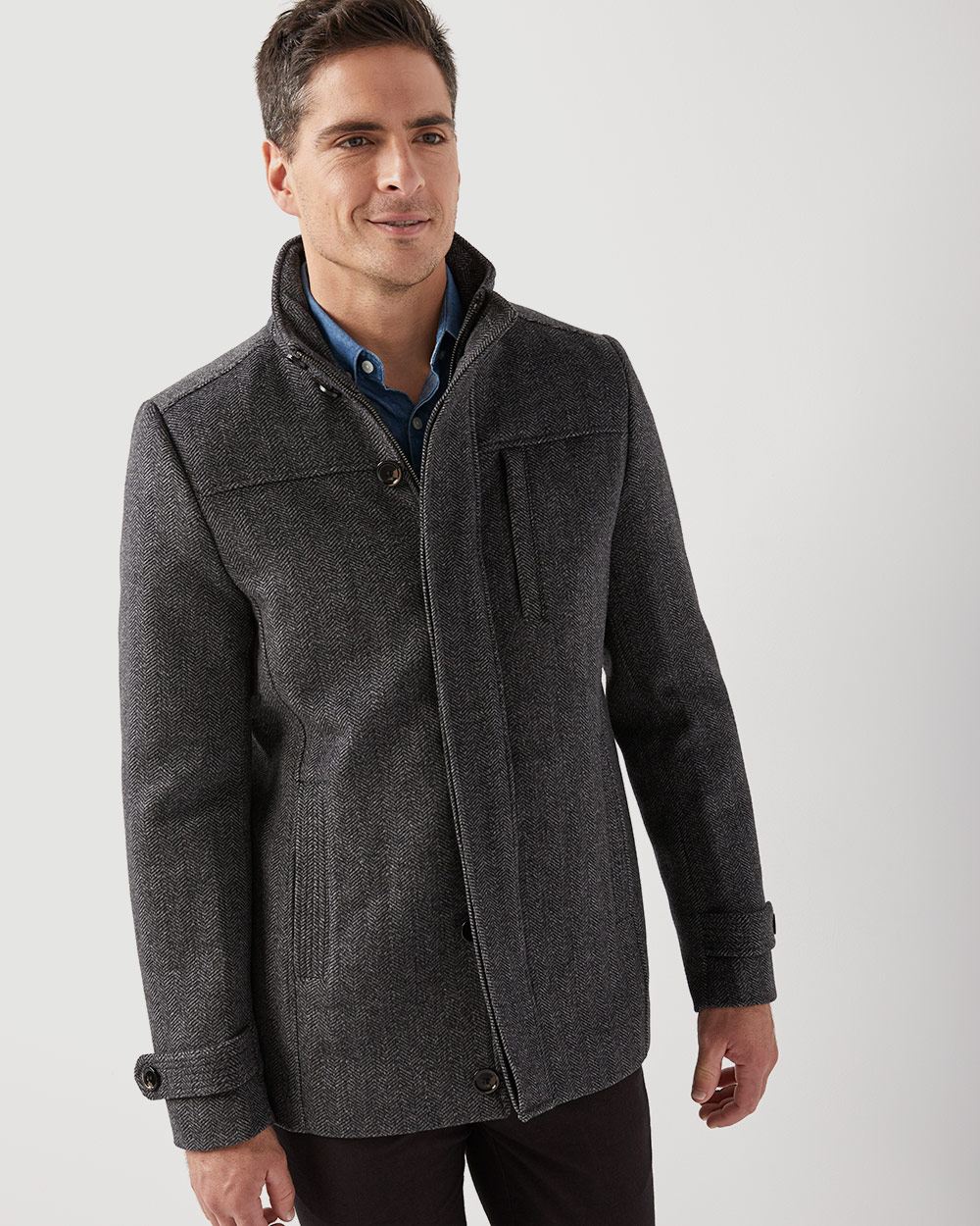 Herringbone Woolblend car coat RW&CO.