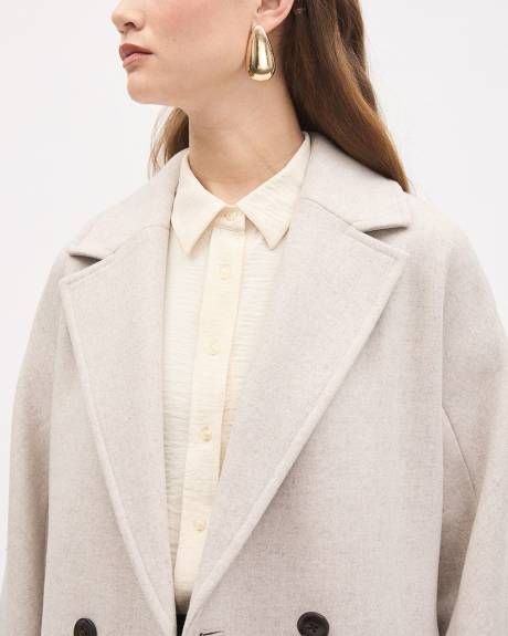 Double-Breasted Wool-Blend Trench Coat with Belt