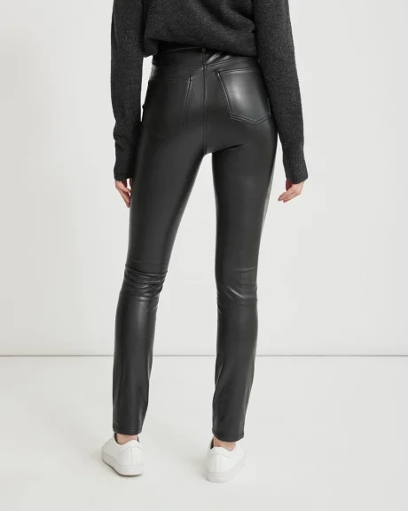 4-Way Stretch Faux Leather Skinny Pant - 30"