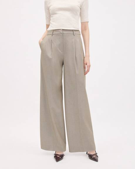 Taupe Wide-Leg High-Rise Pant
