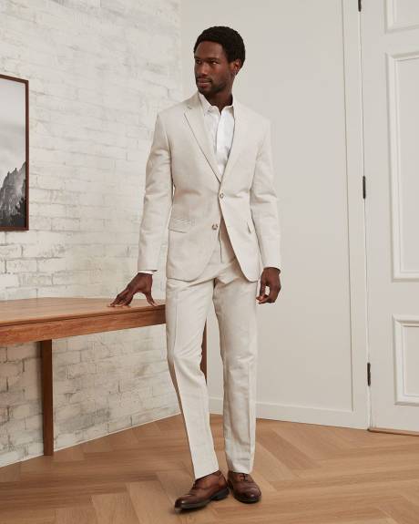 Tailored Fit Light Beige Linen-Blend Suit Blazer