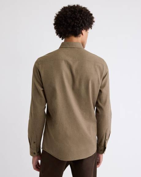 Slim-Fit Solid Flannel Shirt